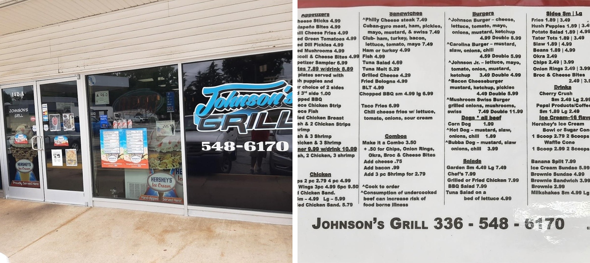 Johnson's Family Grill Menu