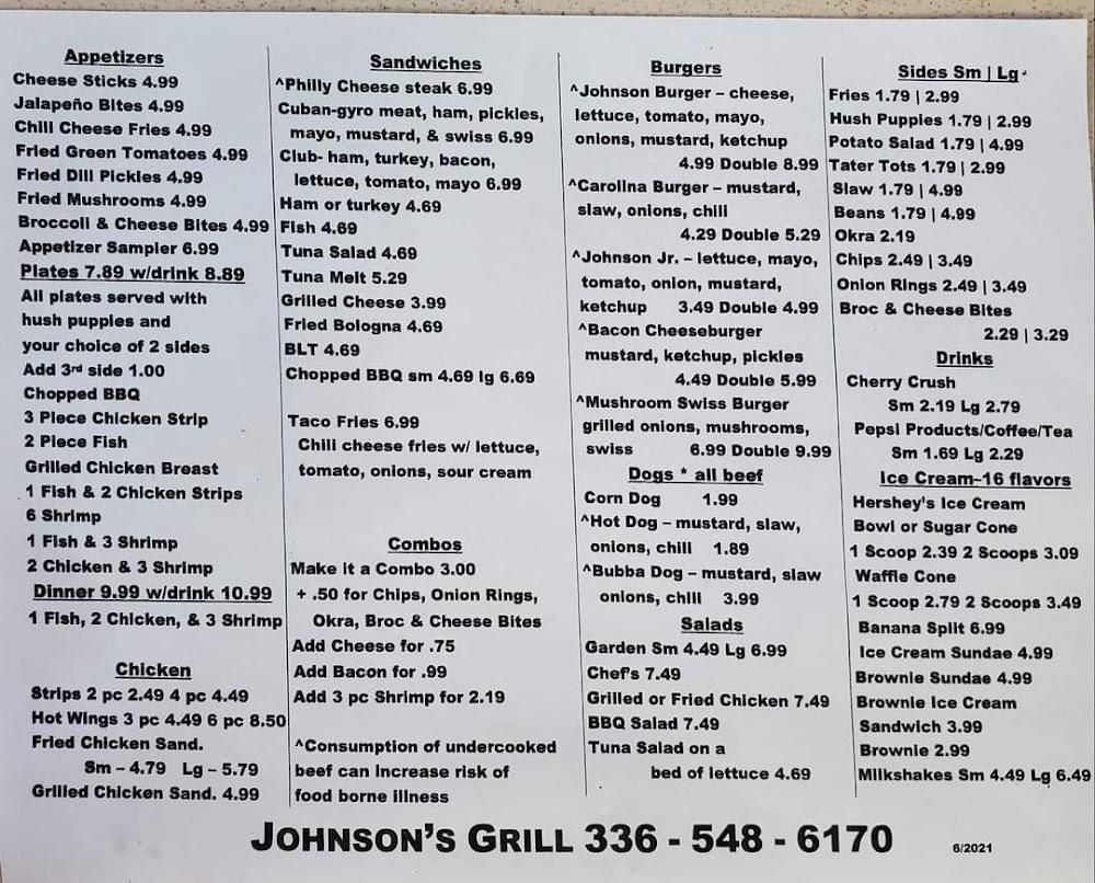 Johnson's Family Grill Menu image 3